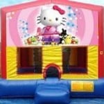 For girls who love Hello Kitty, we bring them to their party the Castle Bounce House with Hello Kitty theme, so that they are comfortable with their favorite cartoon