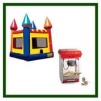 Bounce House Rainbow Castle and Popcorn Machine Package the best for your parties at Economy Party Rental