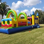 castle bounce house with obstacles for any type of party and events rent in miami florida