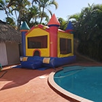 mini castle for boys is rented for all children's parties